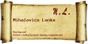 Mihalovics Lenke névjegykártya